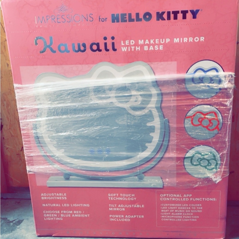 Impressions Hello Kitty LED Makeup Mirror with base and Bluetooth connect